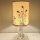 Solid glass lamp and dried flower lampshade from the 60s/70s