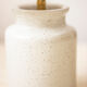 Speckled white enamelled mustard pot lamp - fern pattern