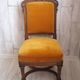 Antique Regency Style padded chair - Wooden structure and horsehair padding - Mustard color