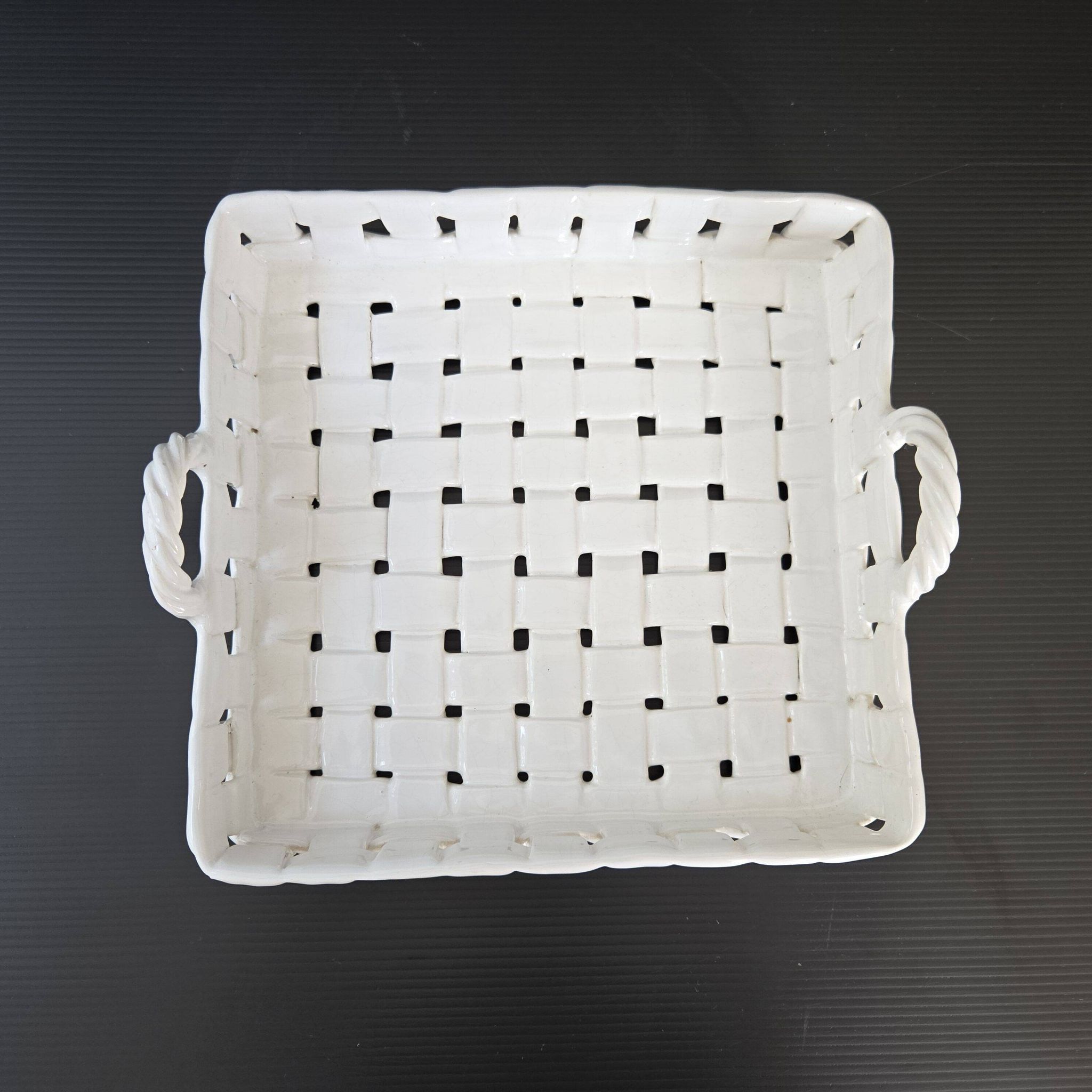 Vide-poche tressé vintage 1960