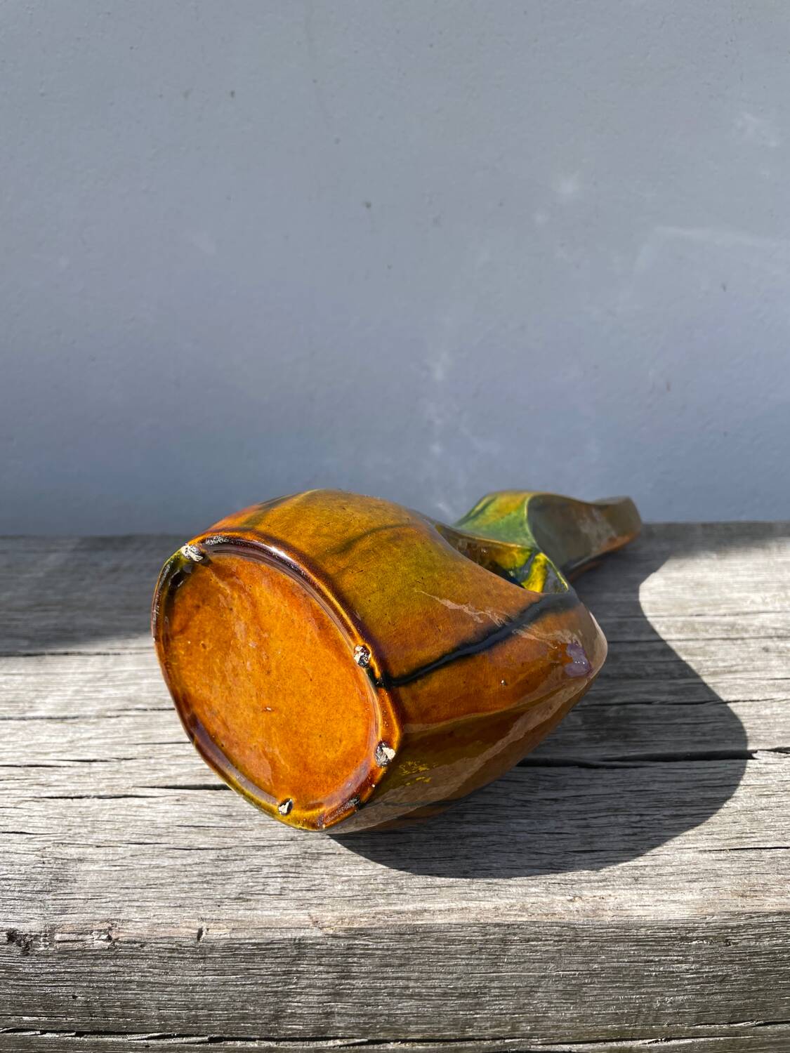 Vintage ceramic vase with drips