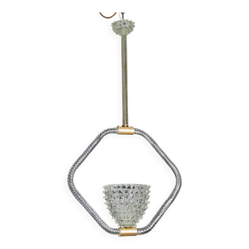 Amazing Clear Rostrato Murano Glass Chandelier by Barovier & Toso, 1940s