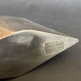 Dominique Imbert. Design vase in brushed metal circa 1970