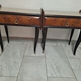Pair of Mcm italian bedside units tables 1950s