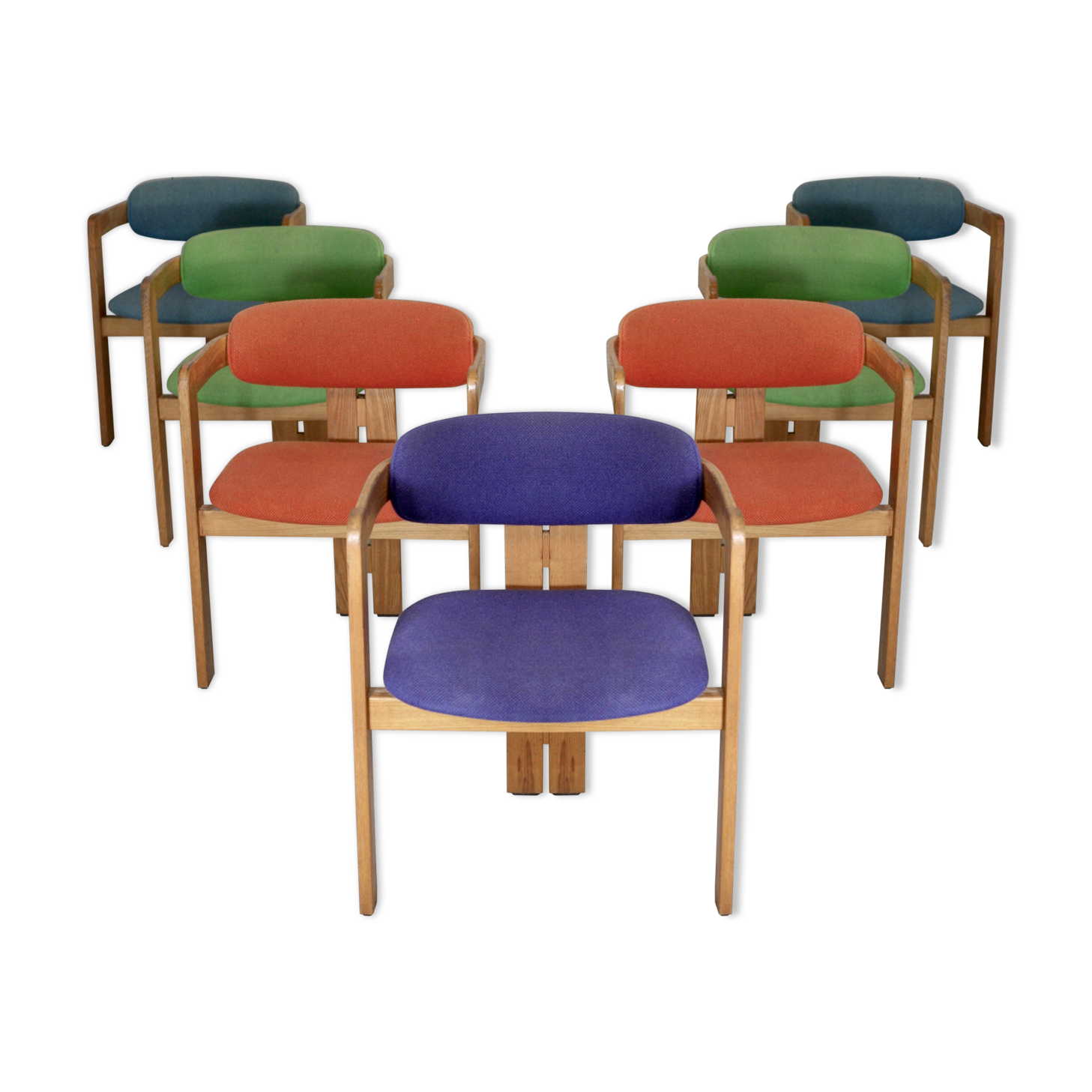 7 Chairs Pigreco by Tobia Scarpa, Gavina Edition, Italy, 50s