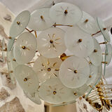 Veca ceiling lamp floral model gold structure, italy 1980s