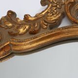 Belgian Baroque Gold Framed Oval Mirror, 1950s