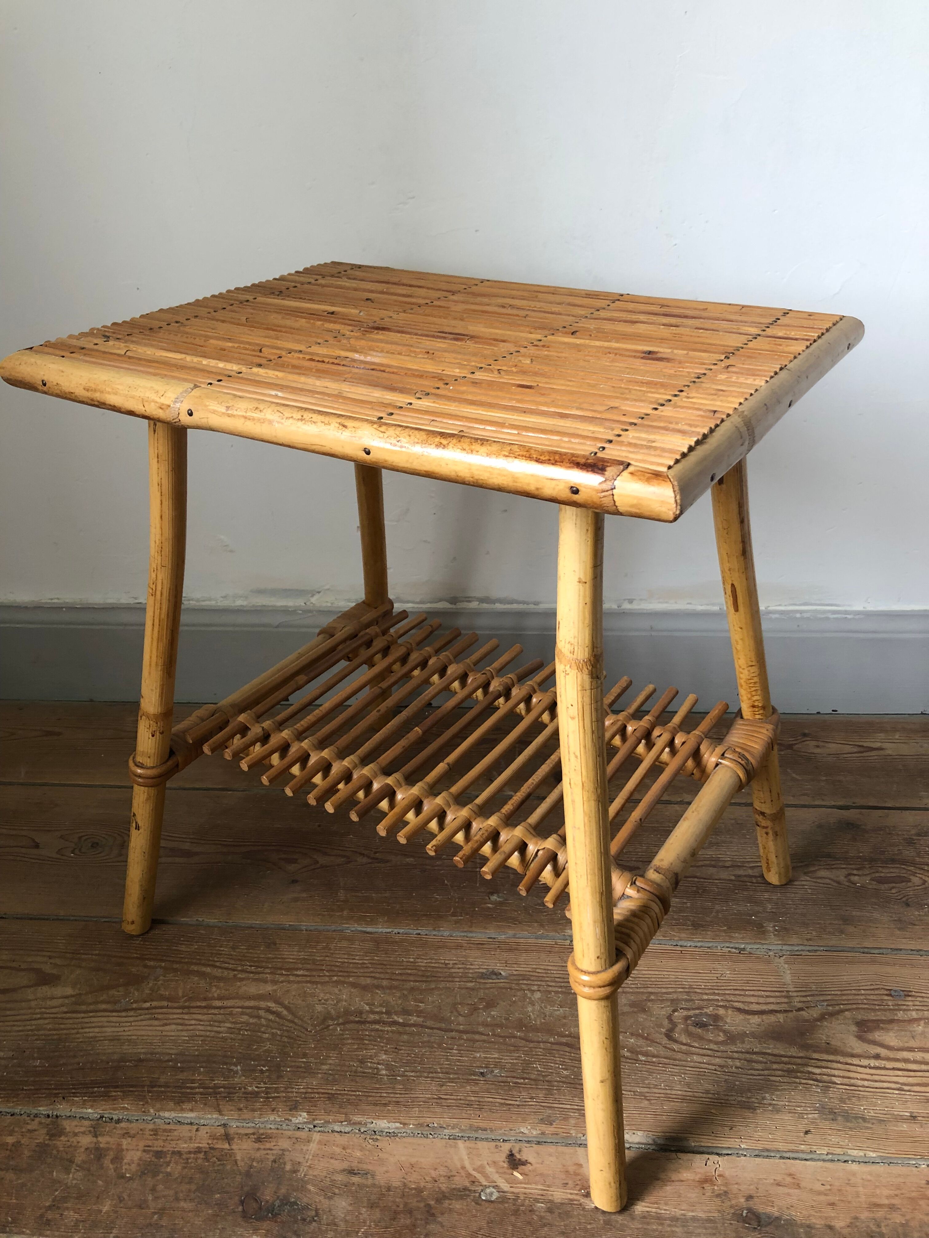 Small table, bedside table, end of sofa, rattan