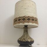 Vintage ceramic lamp blazed and lampshades in cira wool 1970s