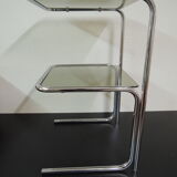 Table d'appoint en chrome et verre