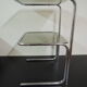 Side table in chrome and glass