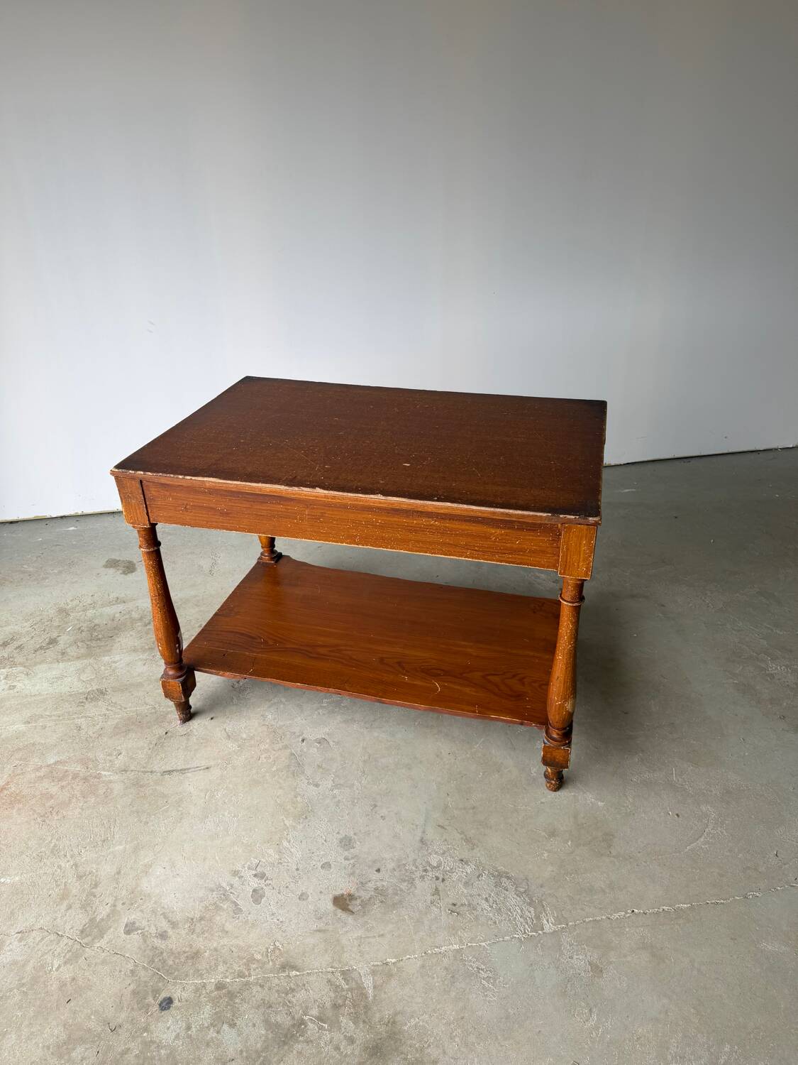 Old work table / draper from a wooden haberdashery.