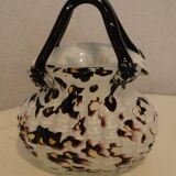 handbag basket vase hand blown Murano glass