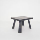 Solid oak side table wabi-sabi style, The Netherlands 1970's