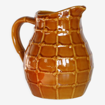 Saint Clement pitcher, string pattern, 1950s vintage French