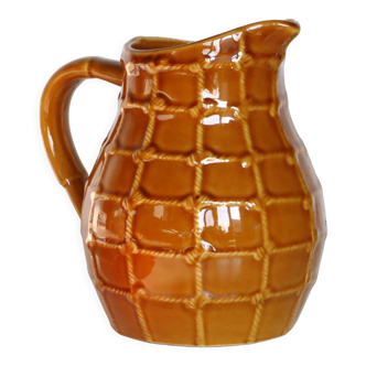 Saint Clement pitcher, string pattern, 1950s vintage French