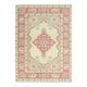 1970s Vintage Turkish Oushak Handmade Wool Cotton Cream Area Rug 150x205