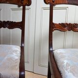 Pair of English Mahogany Sheraton Side Chairs, 1830s