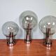 Maxi Globe trio of ceiling lights in smoked glass, RAAK Amsterdam, 1960