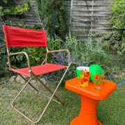 Fauteuil de camping pliant orange vintage