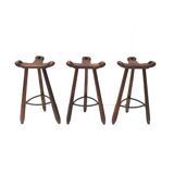 3x Vintage Spanish brutalist ‘Marbella’ stool by Confonorm, 70s