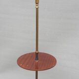Brass floor lamp with neo-classical 3-light shelf