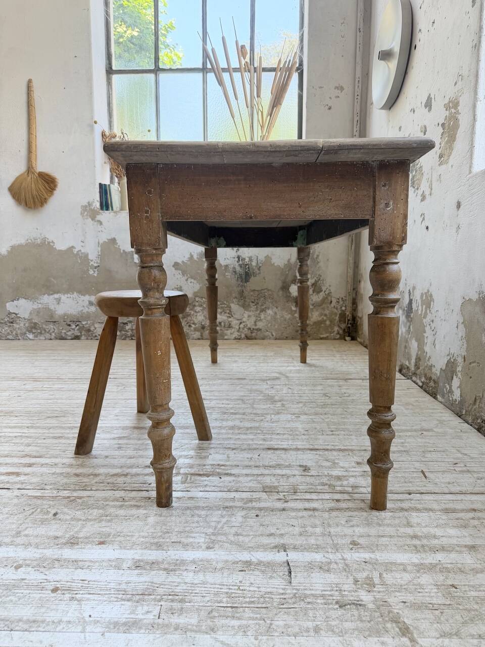 Table de ferme, bistrot en hêtre 1900