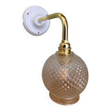 Vintage glass globe angled wall light