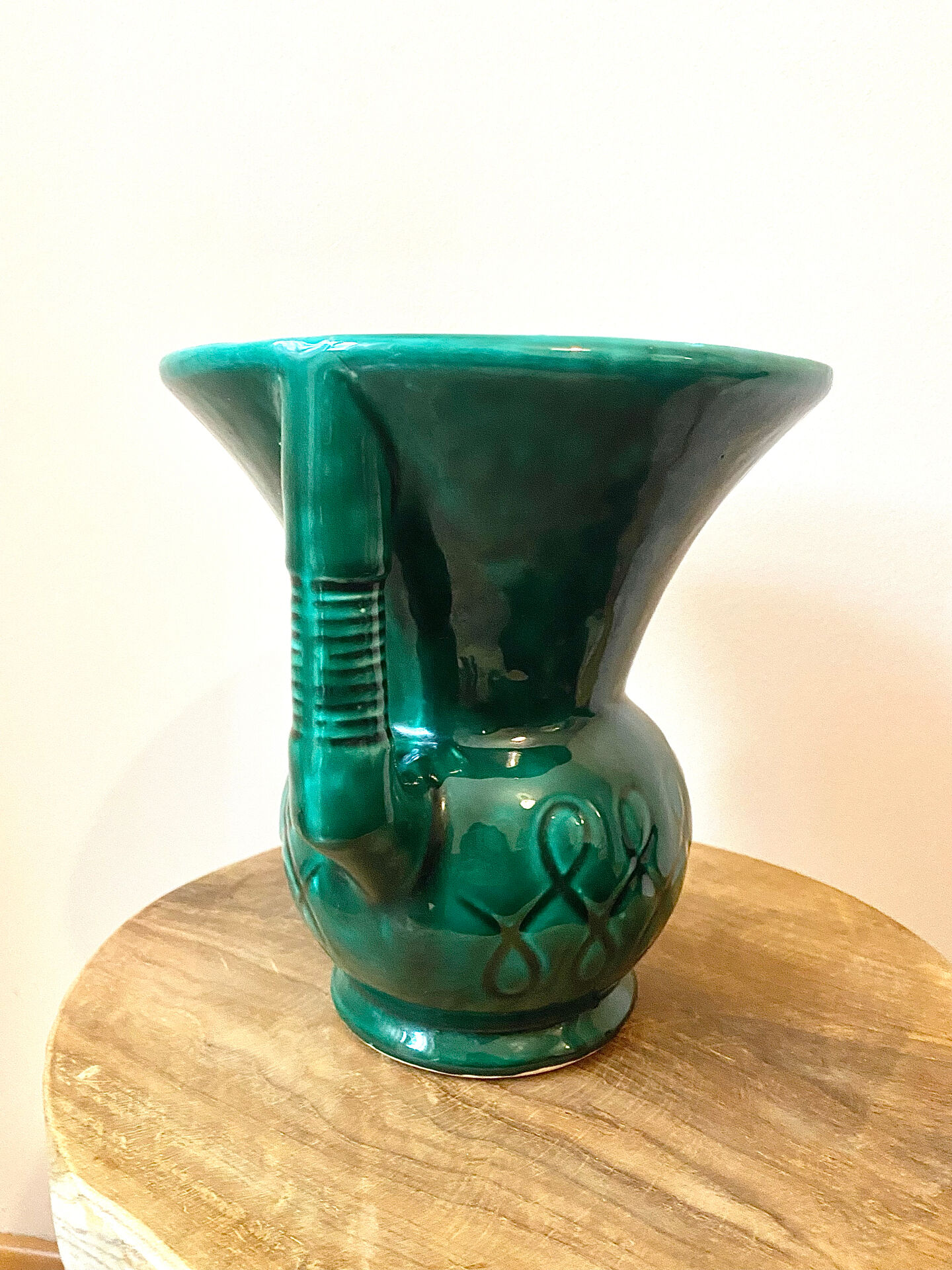 Green Vallauris ceramic vase