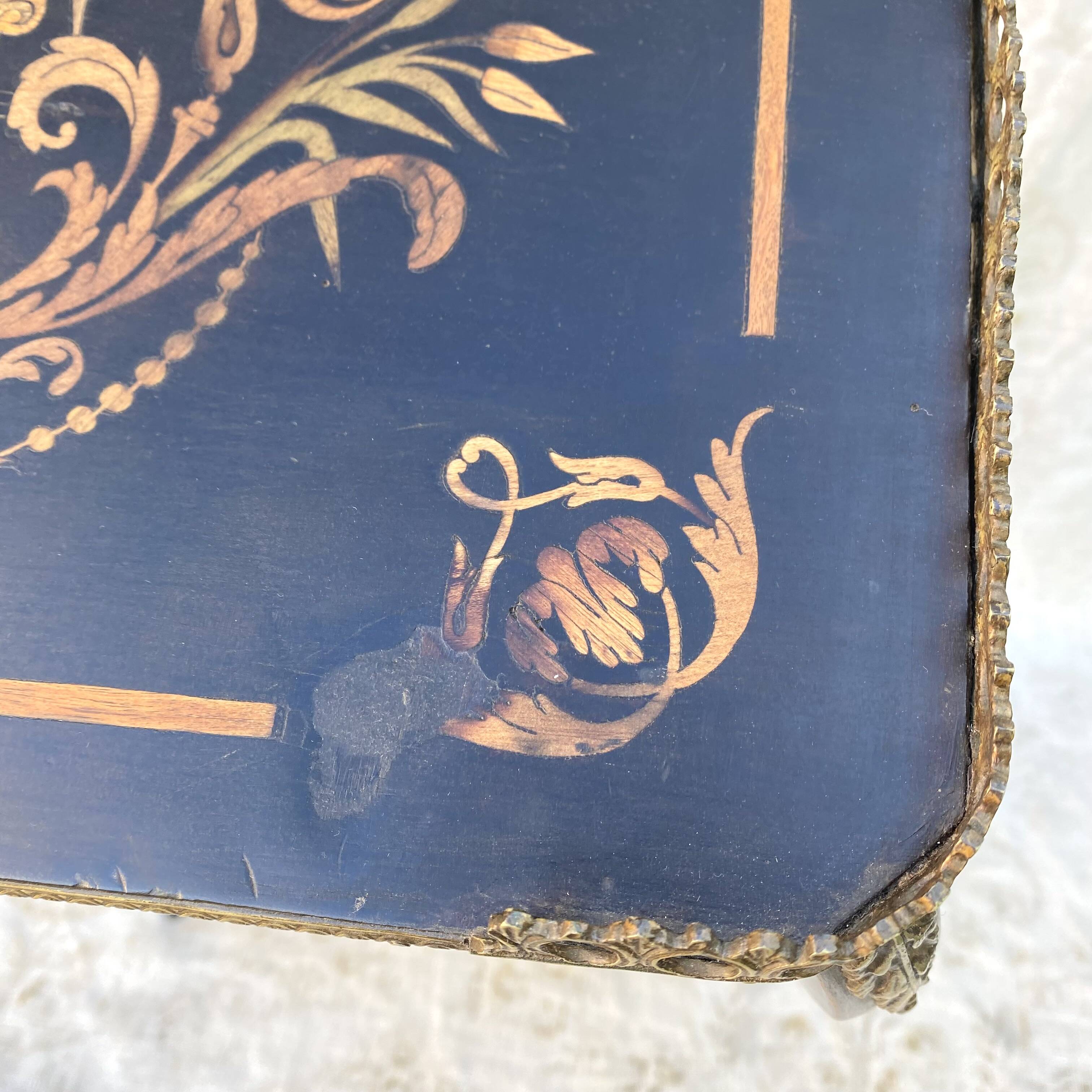 Side table, Napoleon III side table, marquetry