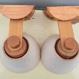 2 vintage pine wall light fixtures