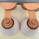 2 vintage pine wall light fixtures