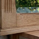 Art Deco mirror bevelled raw oak 1930