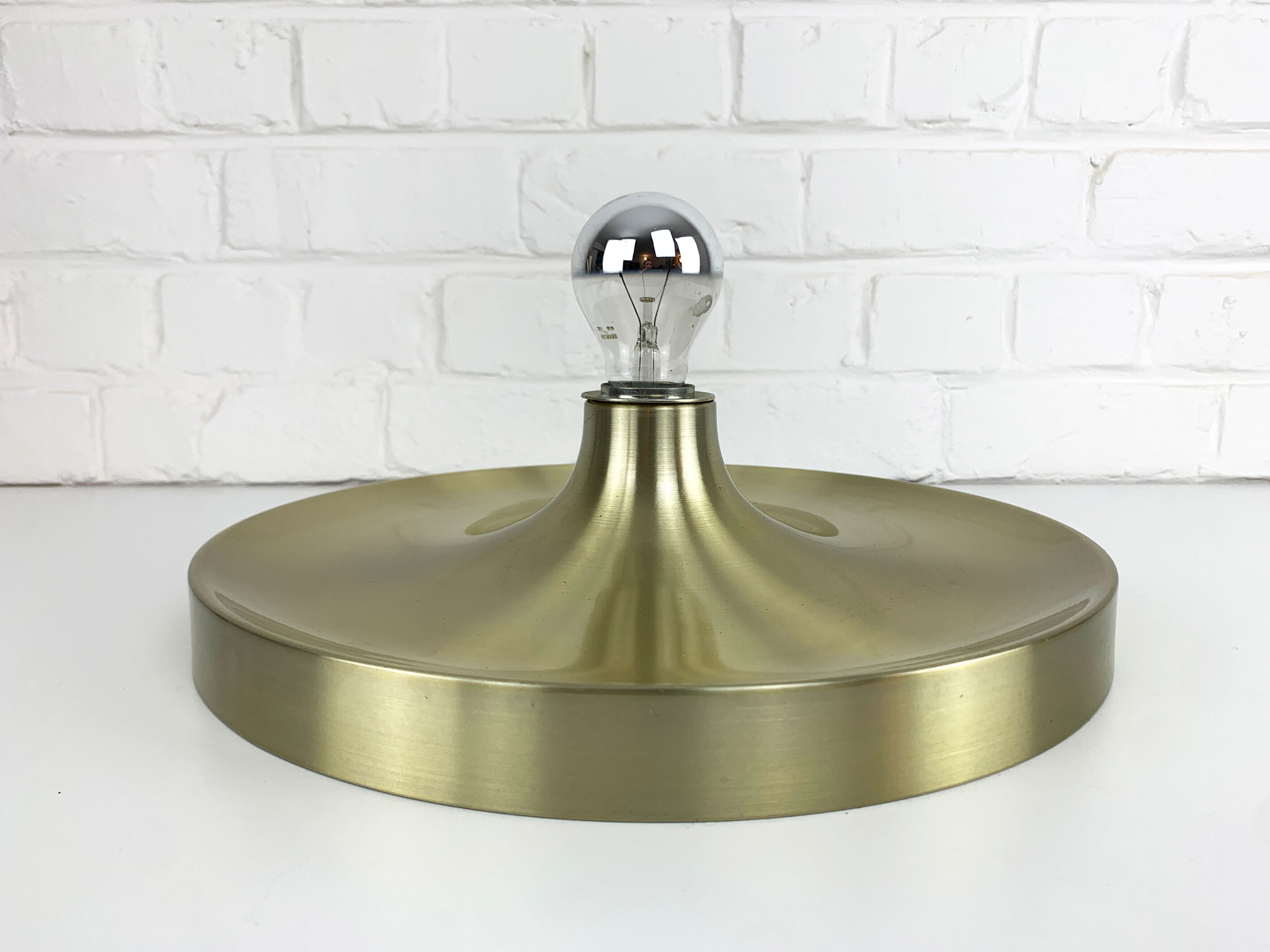 Space Age wall lamp by Honsel Leuchten in gilded aluminium, Flush Light