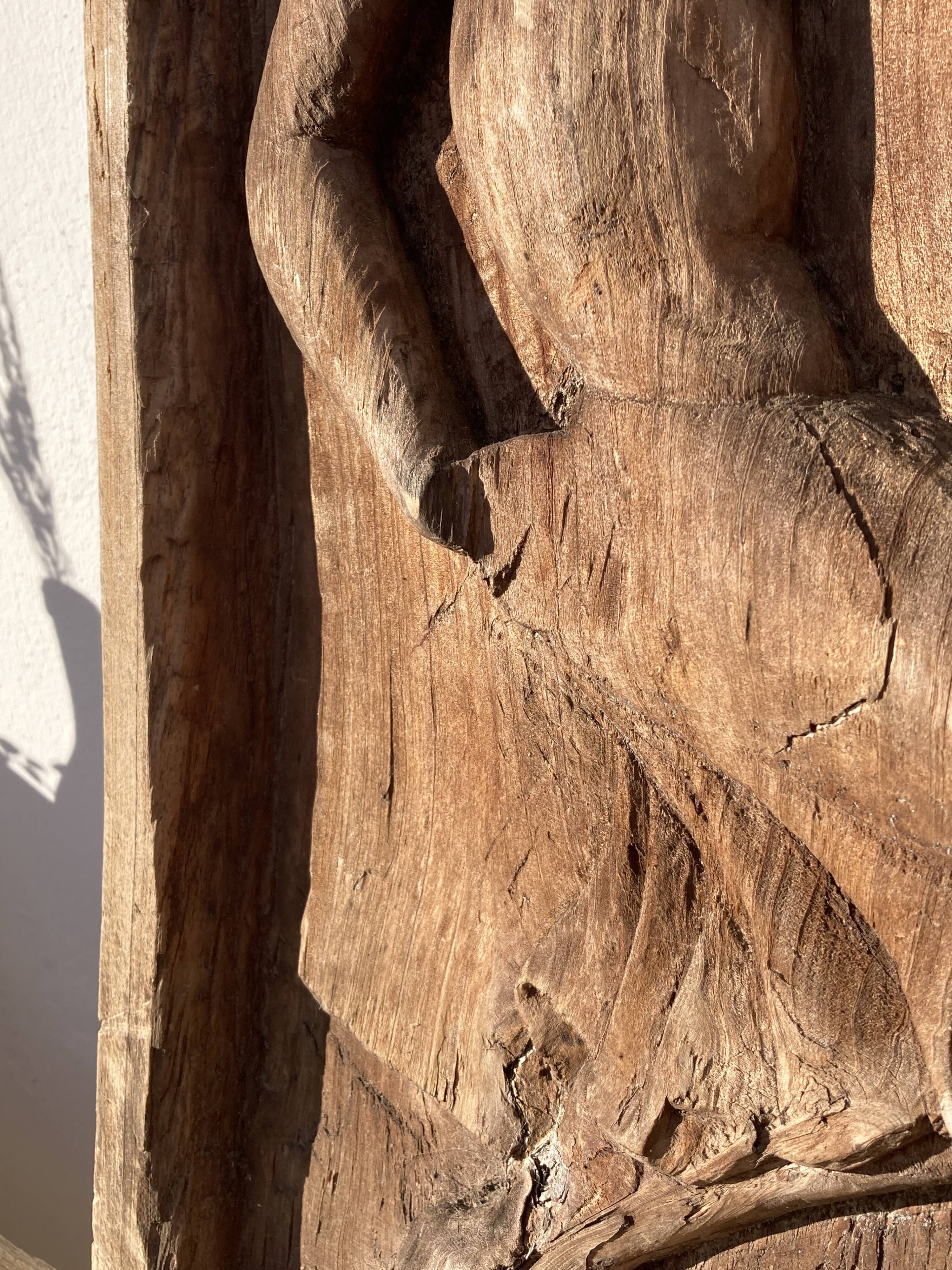Door in low relief dancer style art deco 1930 wooden