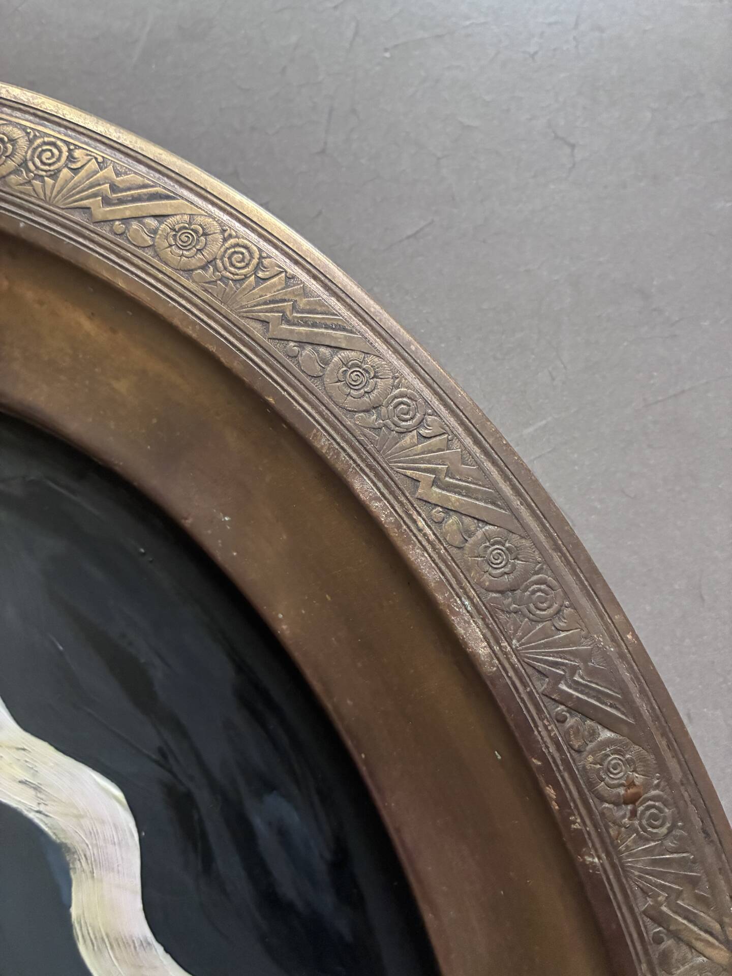 Art Deco painted plateau 1930