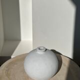Handcrafted terracotta ball vase painted white H:24 D:26