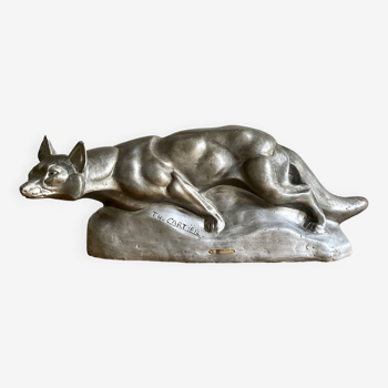 Animal sculpture - Fox - Art Deco - Signed