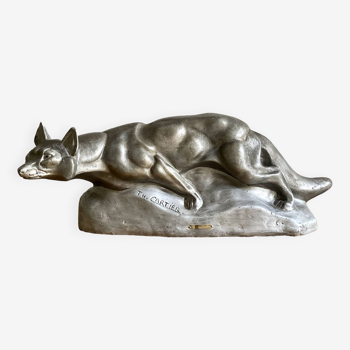 Sculpture animalière Art déco signée figurant un renard