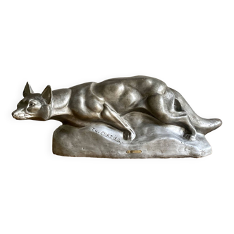 Sculpture animalière Art déco signée figurant un renard