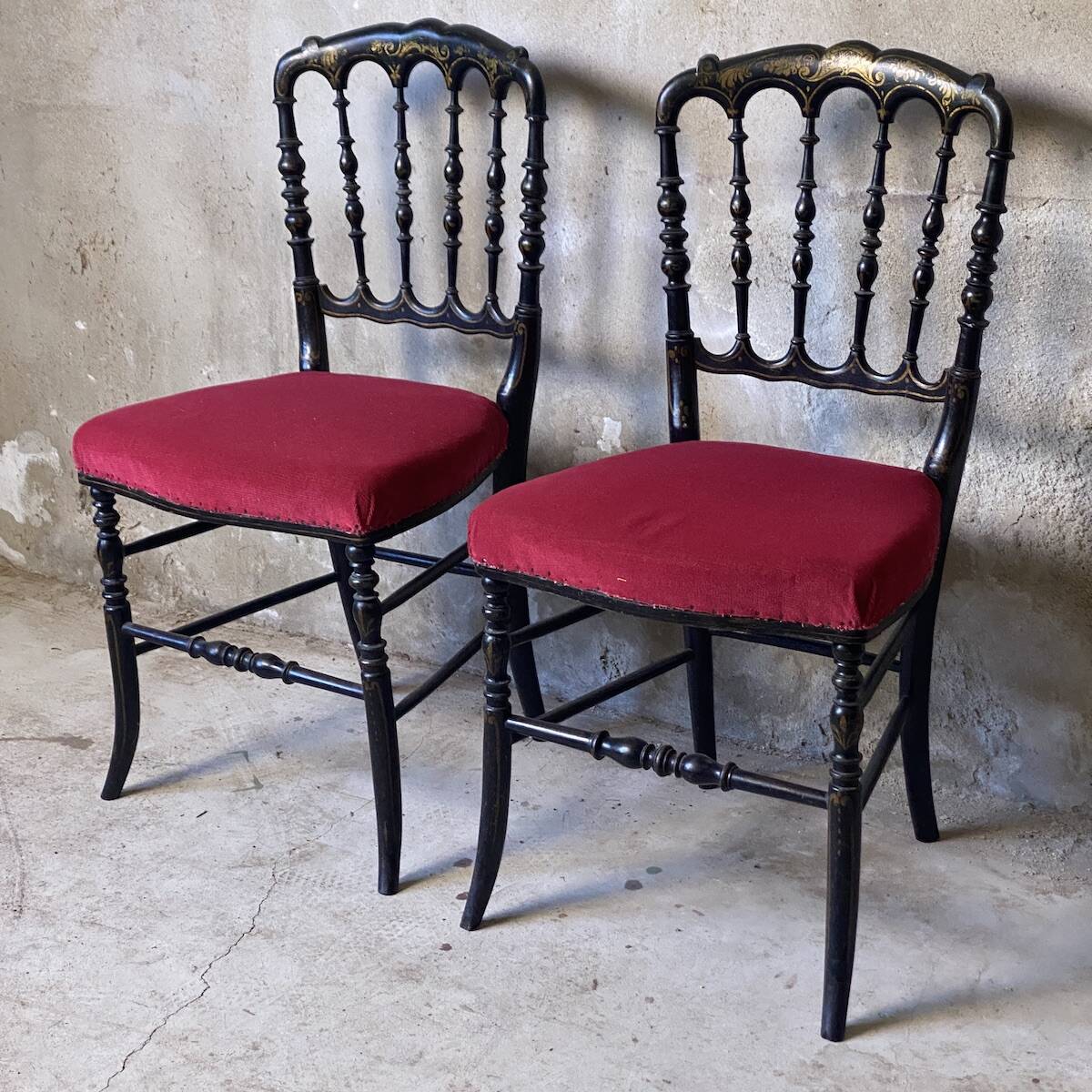 Pair of Charivari chairs Napoleon III