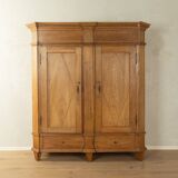 Classicist wardrobe from around 1840, solid oak, Austria