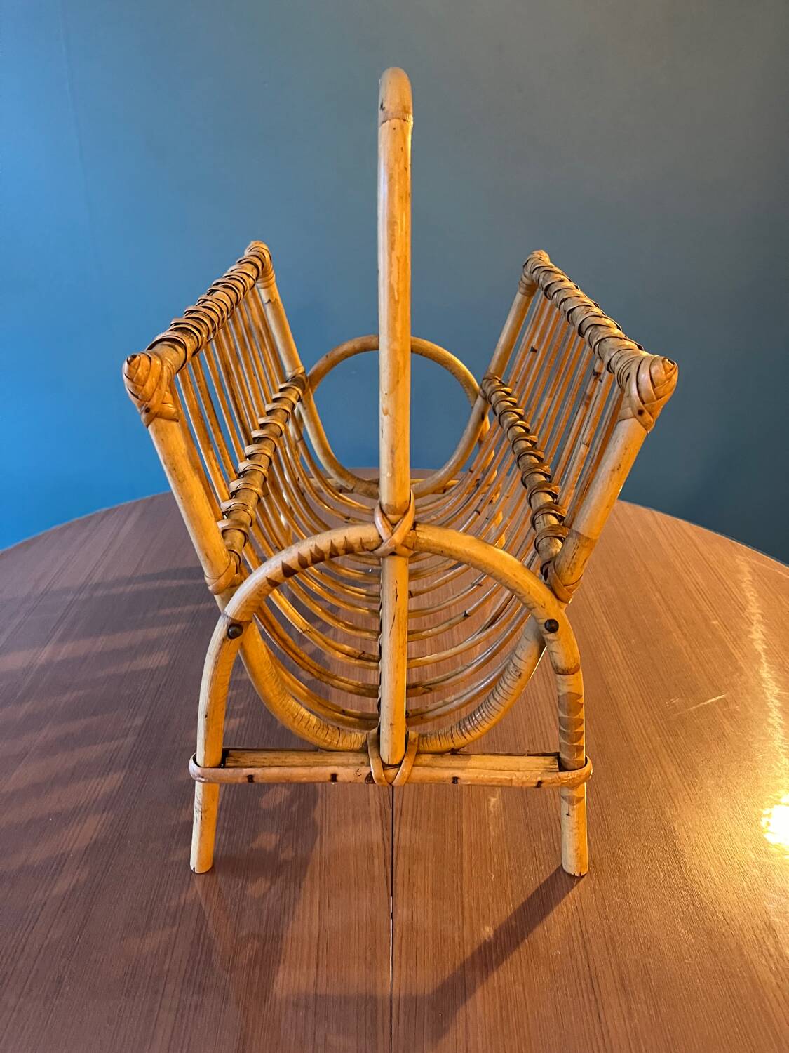 Bamboo rattan wicker magazine holder