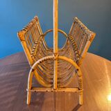 Bamboo rattan wicker magazine holder
