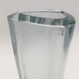 Strombergshyttan, sweden - crystal vase, triangular shape, signed and numbered - 1950s