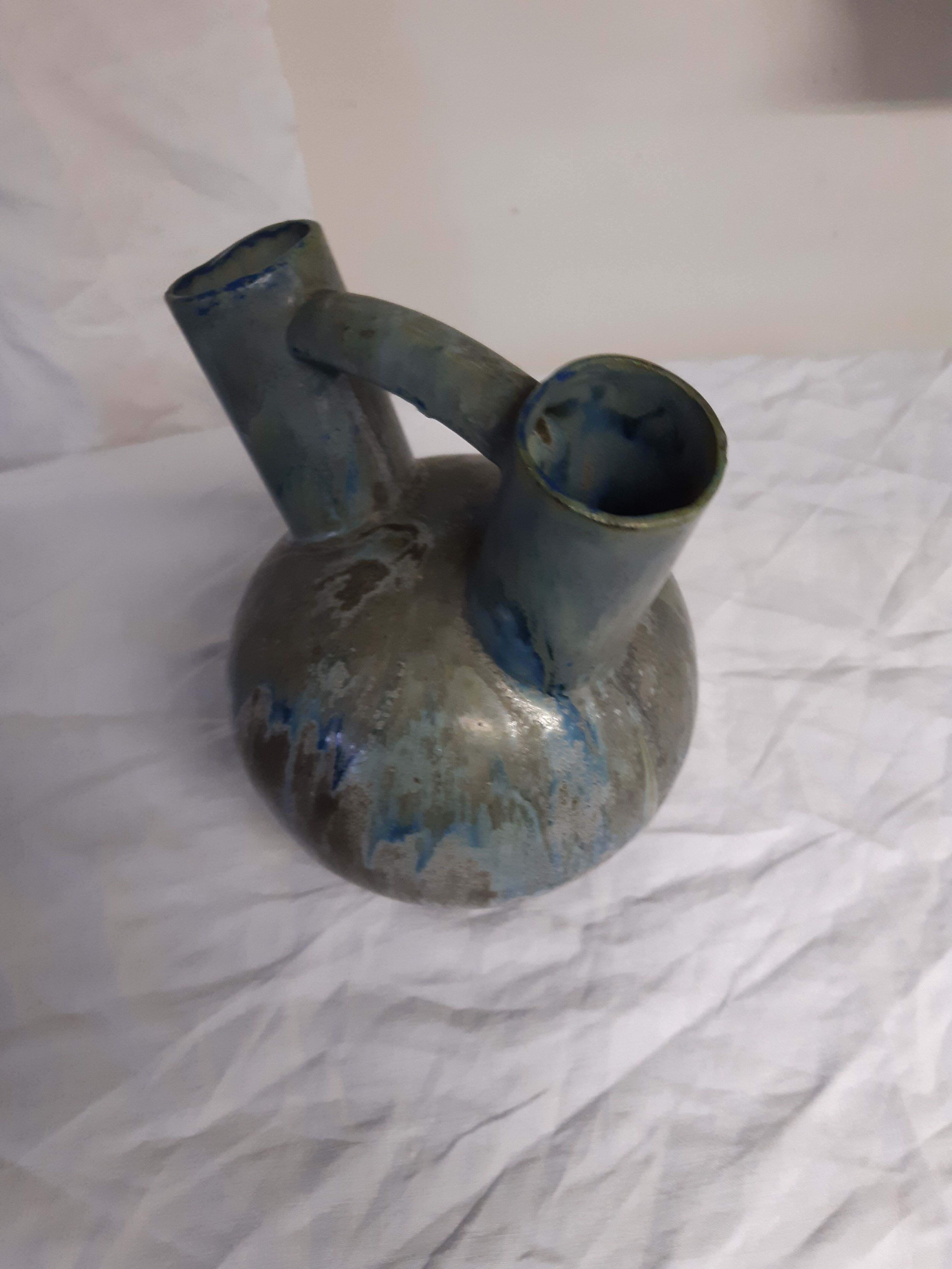 Ceramic double neck vase