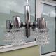 Vintage ceiling lamp in chrome plated and glass cut from targetti 1970 - 6 lamps