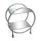Rolling dessert 2 tinted mirror trays and chrome metal support in a circle