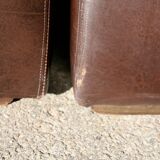 Modular sofa made up of 3 leather armchairs. Circa 1970