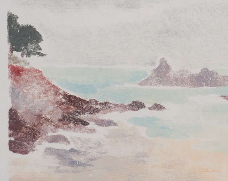 Camille COMBE: The rocks of the open sea, Original signed monotype